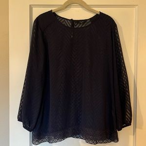 NWOT eclair navy sheer top